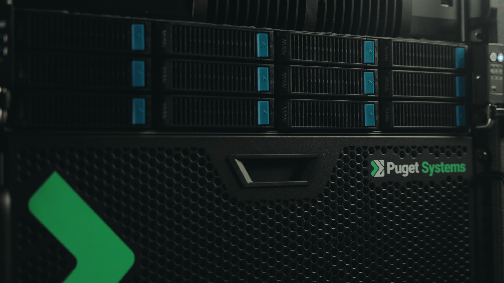 Puget Systems rackmounted workstation with storage server