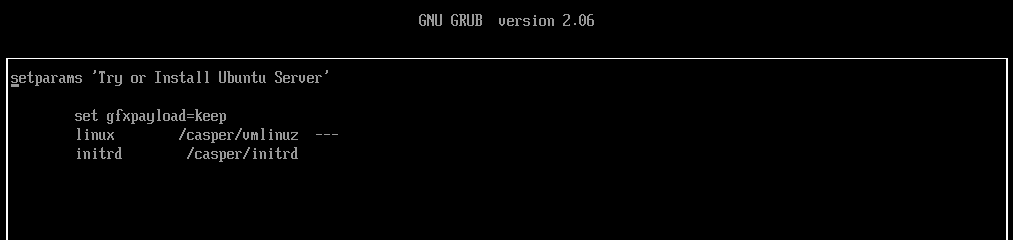 Grub boot command line