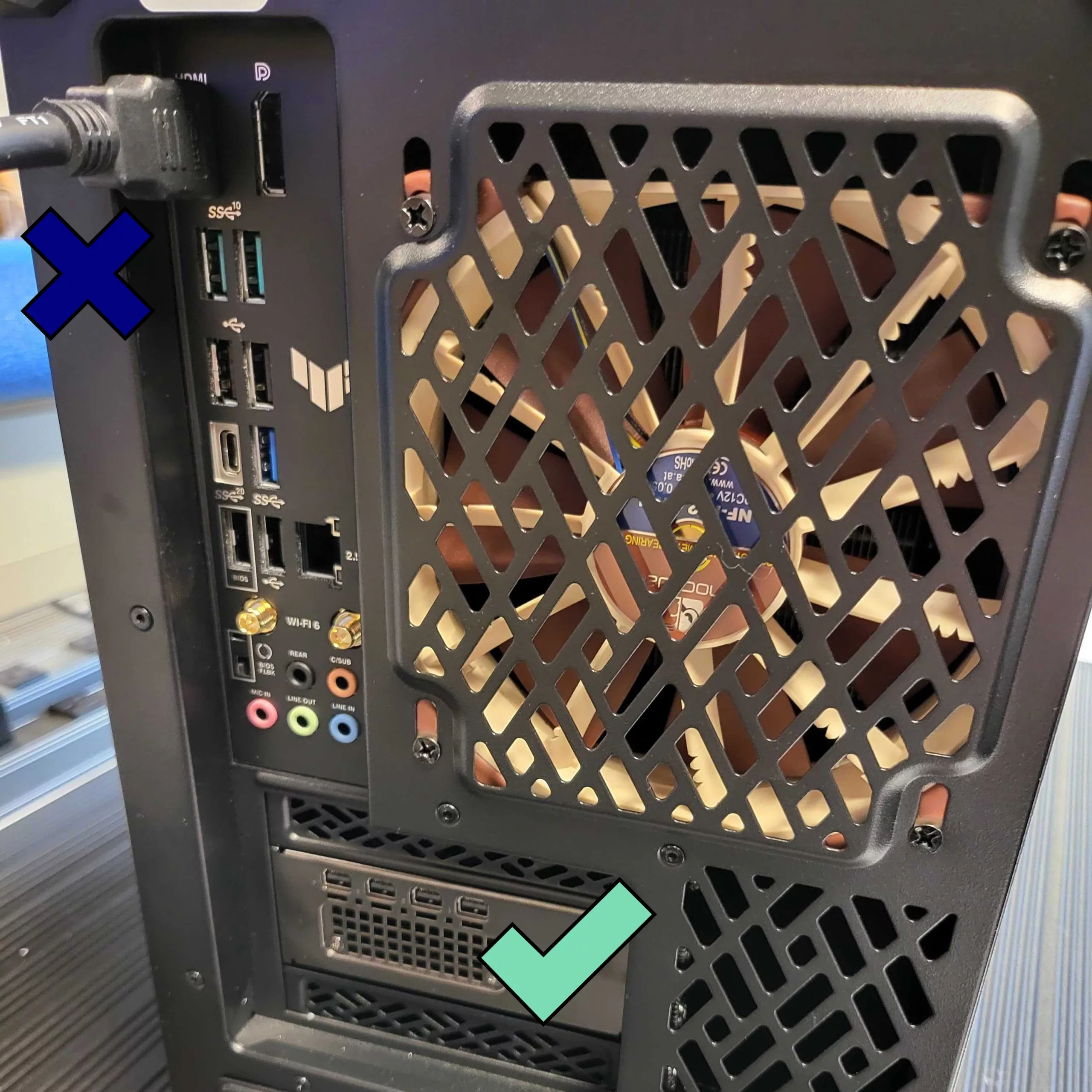 Display cable connected to onboard video instead of video card