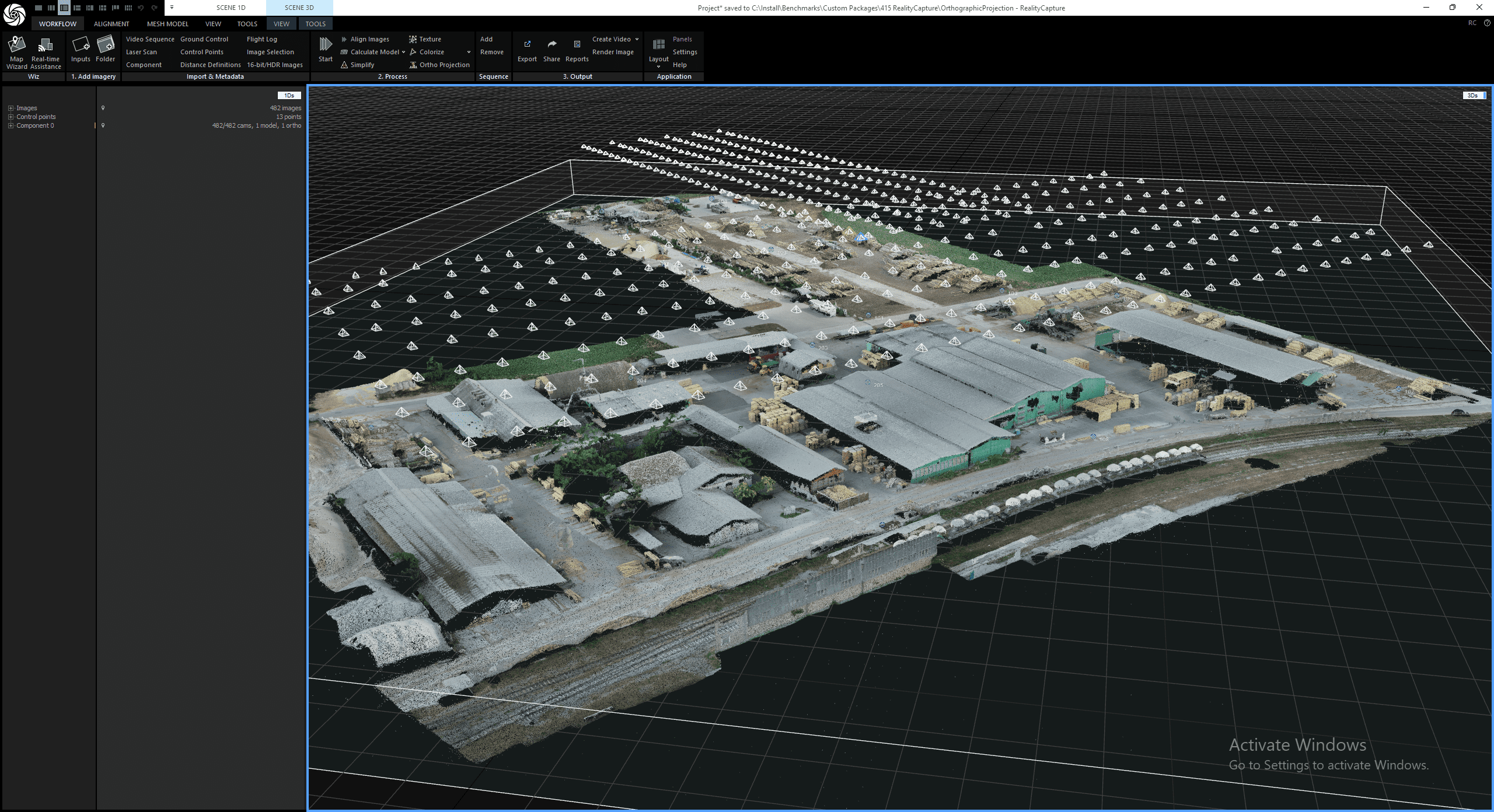 A screenshot showing the Orthographic reprojection finished project