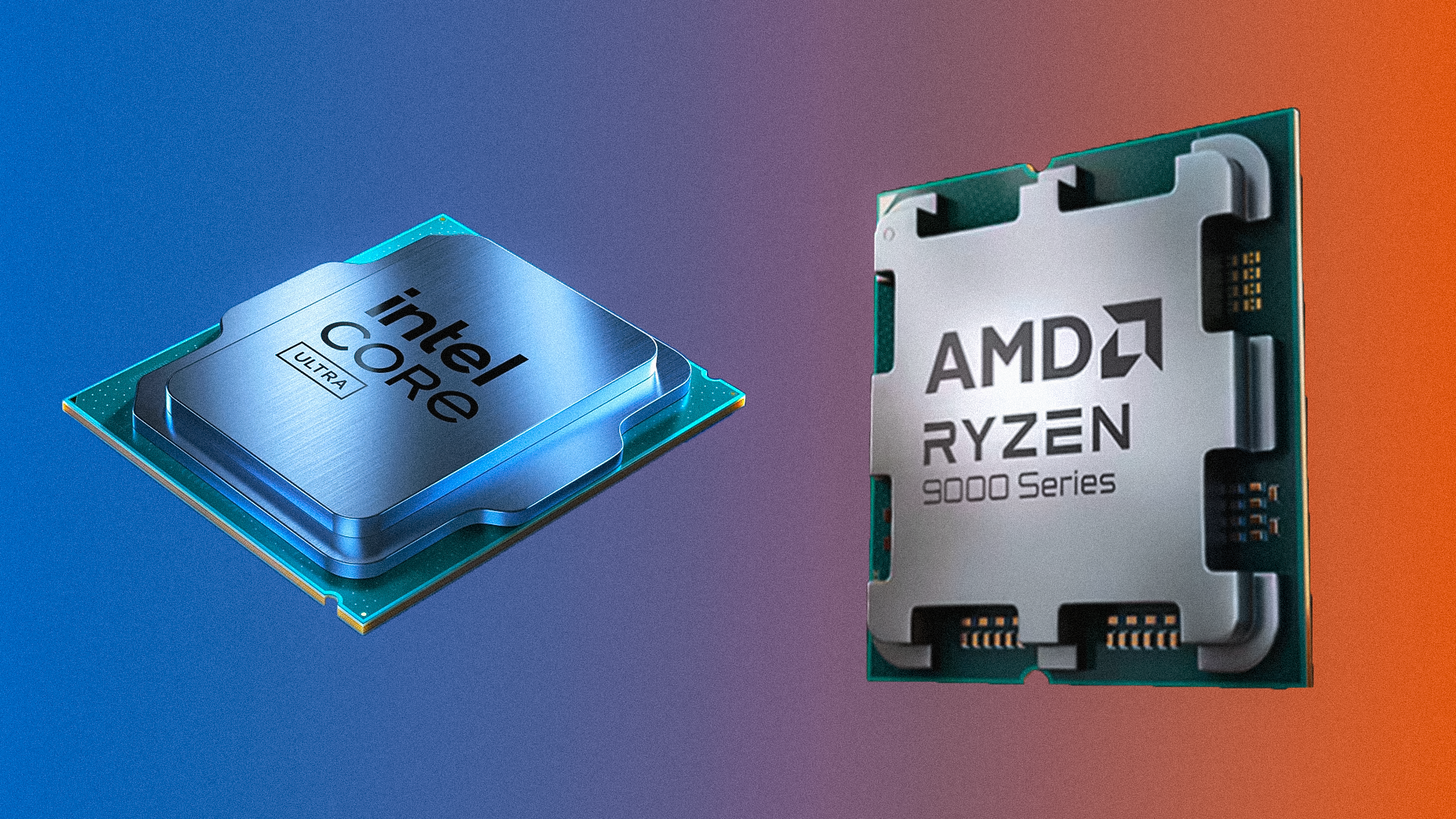 A banner image with the Intel Core Ultra 200S series processor and the AMD Ryzen 9000 series processor.