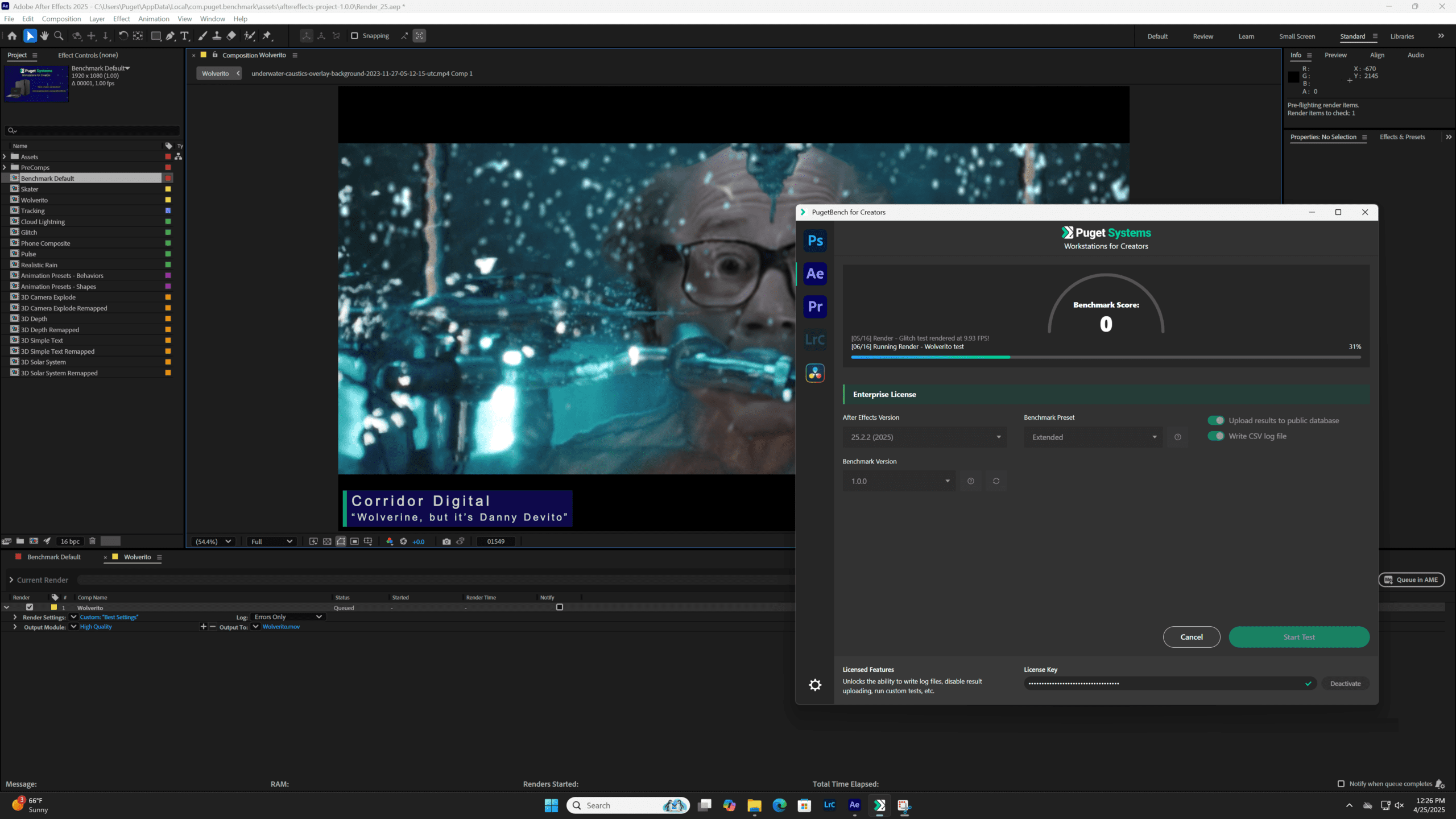 PugetBench for After Effects 1.0 screenshot
