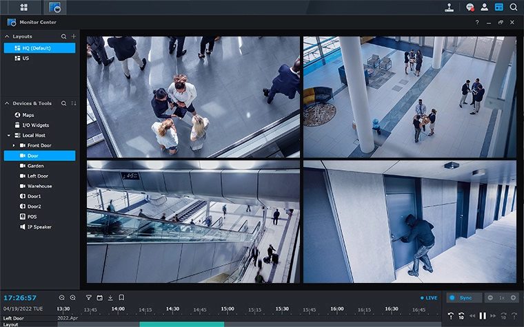 Screenshot of Synology Surveillance Station software