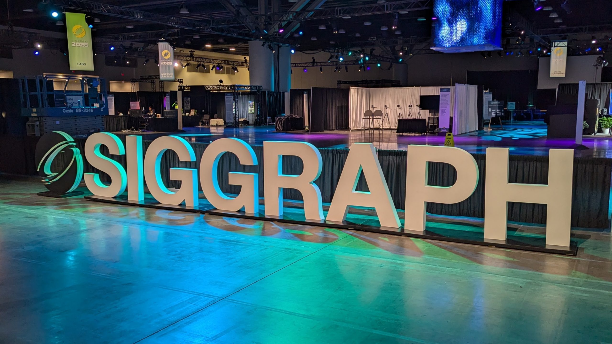 The SIGGRAPH sign outside the expo hall