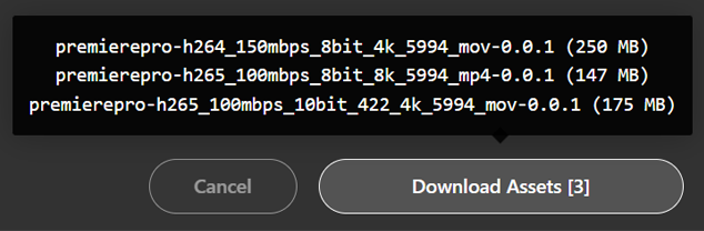 Download button shows what files are needed