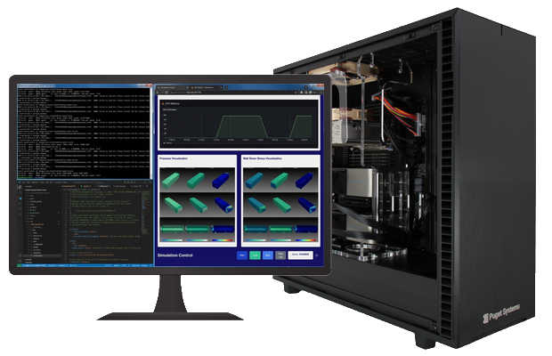Workstation with Monitor Running AI Demo