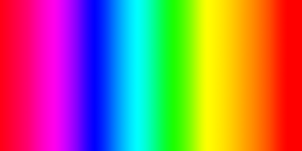 A rainbow color bar example of 10-bit color sapce