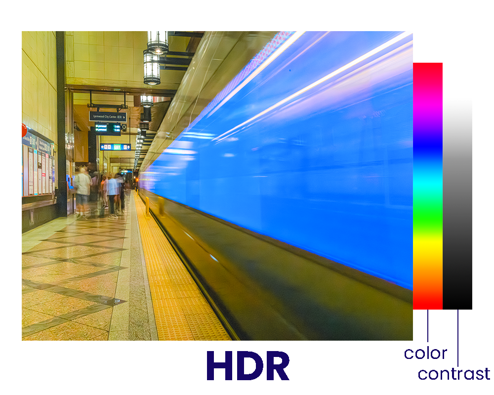 An HDR image example showing the different color and contrast ranges