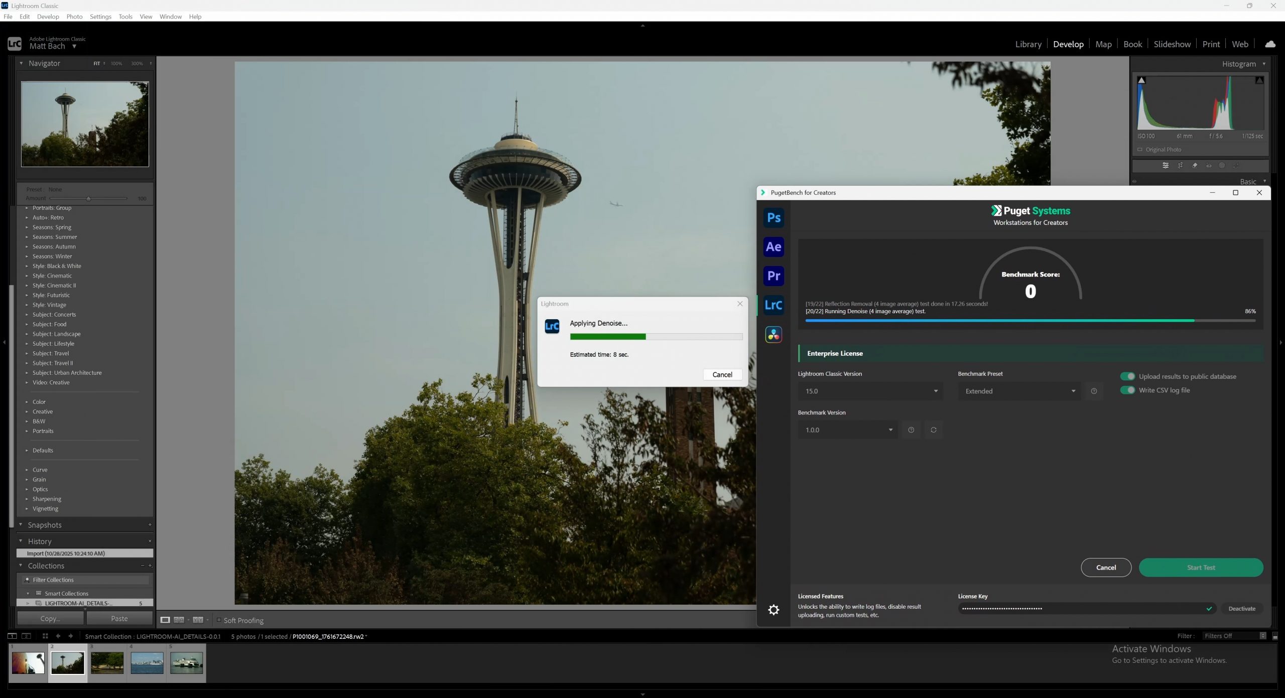 PugetBench for Lightroom Classic Denoise Test