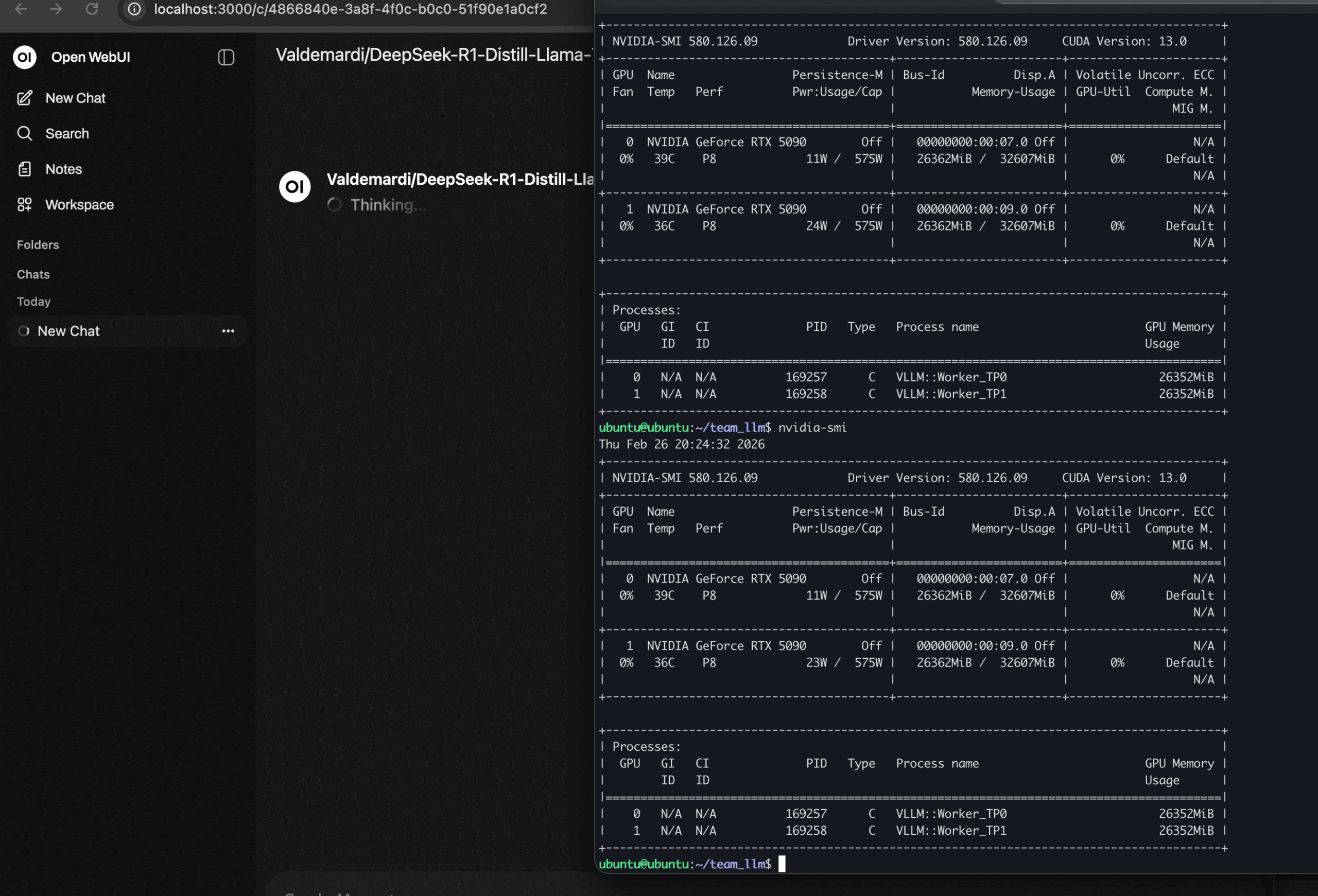 Ollama thinking using CPU only.