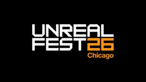 Unreal Fest 2026 Chicago Logo on Black Background