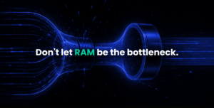 Featured Image for When Does RAM Capacity Impact Performance Article with Don't Let RAM be the Bottleneck Text Overlaid on Artistic Black and Blue Background