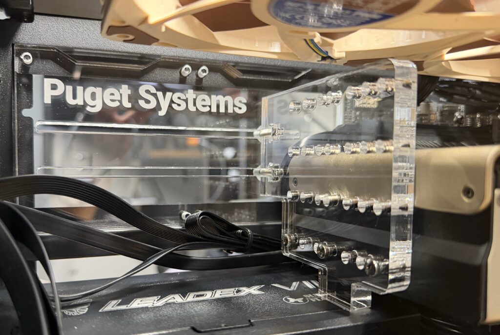 Close-Up of Acrylic GPU Bracing Inside the SUGO 17 Chassis