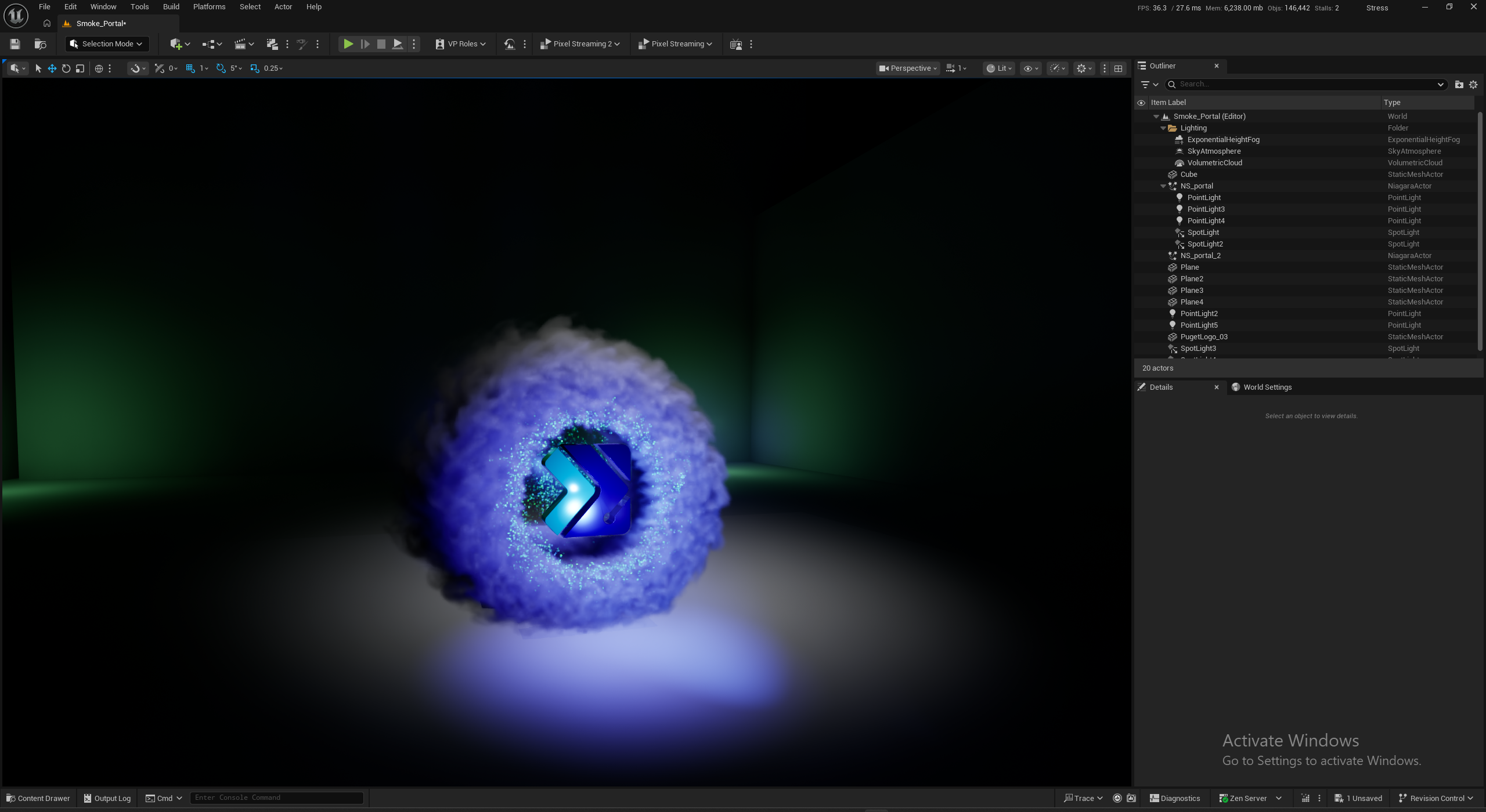 Screenshot of a smoke simulation