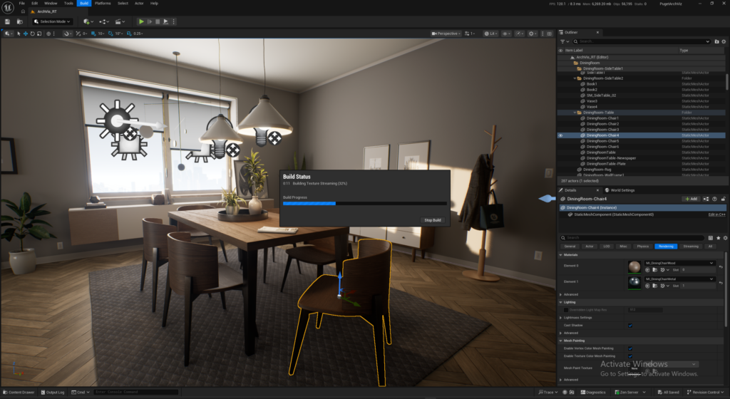 Screenshot of Unreal Engine's Light Build process