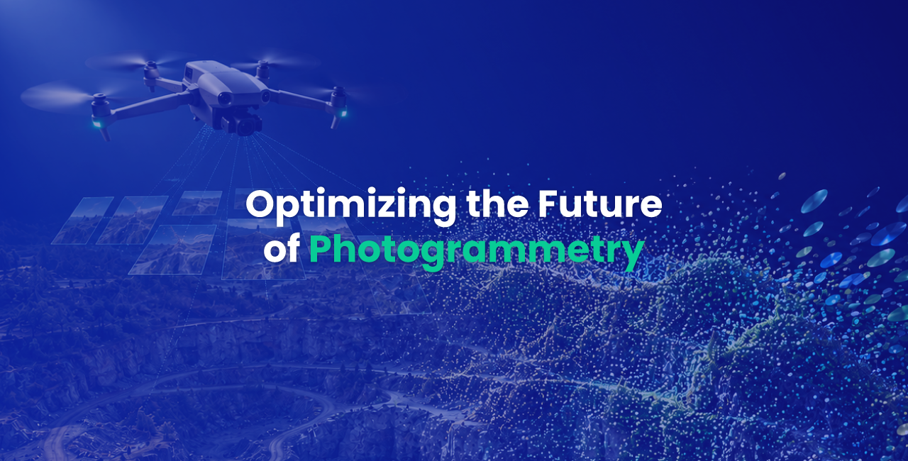 Featured Image for Pix4Dmatic Gaussian Splats GPU Performance Article with Text Overlaid on Blue Background with Camera Drone