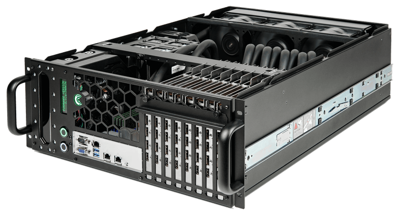Puget Server in Comino Grando Rackmount System with Top Panel Removed