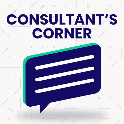 Puget Systems Consultants Corner Blog Series Logo on White Background