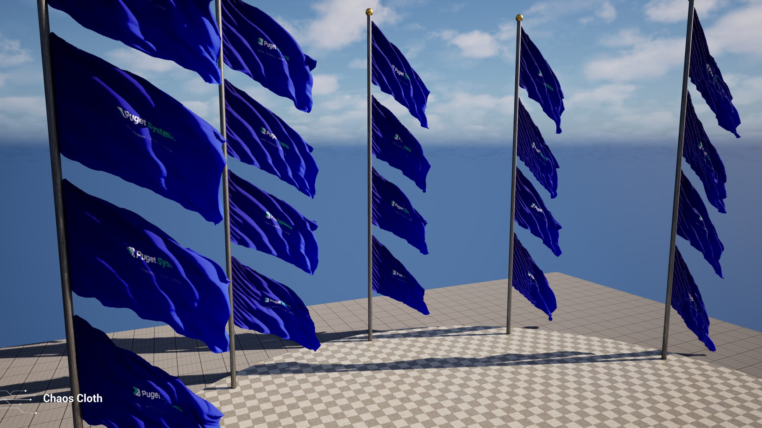 Puget Bench for Unreal Engine Example Render - Chaos Cloth