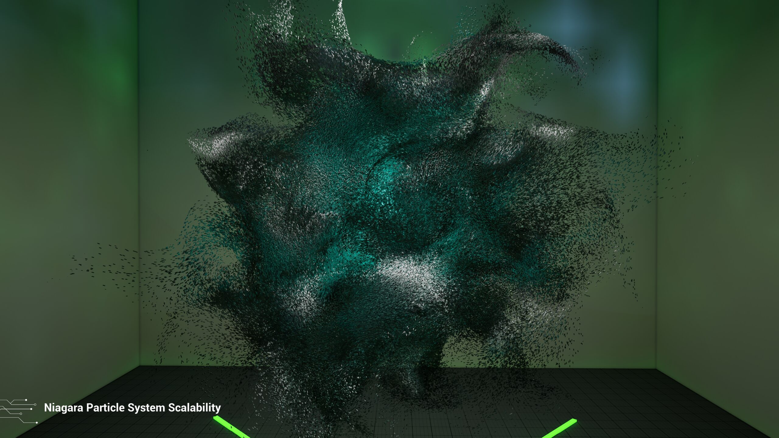 Puget Bench for Unreal Engine Example Render - Chaos Particles