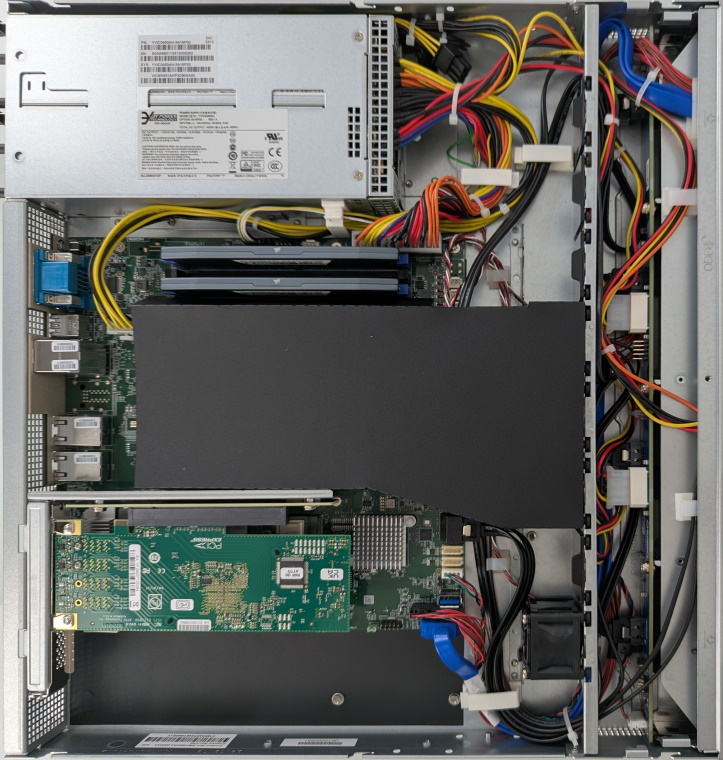 Top-down Internal View of a Puget Server E100-1U